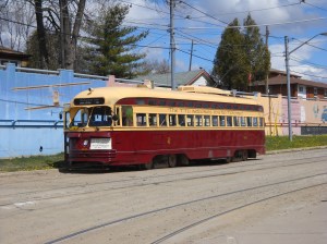 An example of one of the type of Toronto streetcars that show up in the movie 'A Christmas Story.'